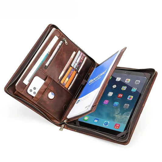JMT-415690 Leather Tablet Case for iPad Pro 12.9 - Zipper Briefcase Portfolio CF2035R