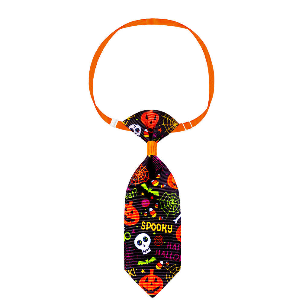 JMT-415690 Pet Halloween Skull Tie for Cats and Small to Medium Dogs - Adjustable Neck Size 20-40cm, Length 13cm
