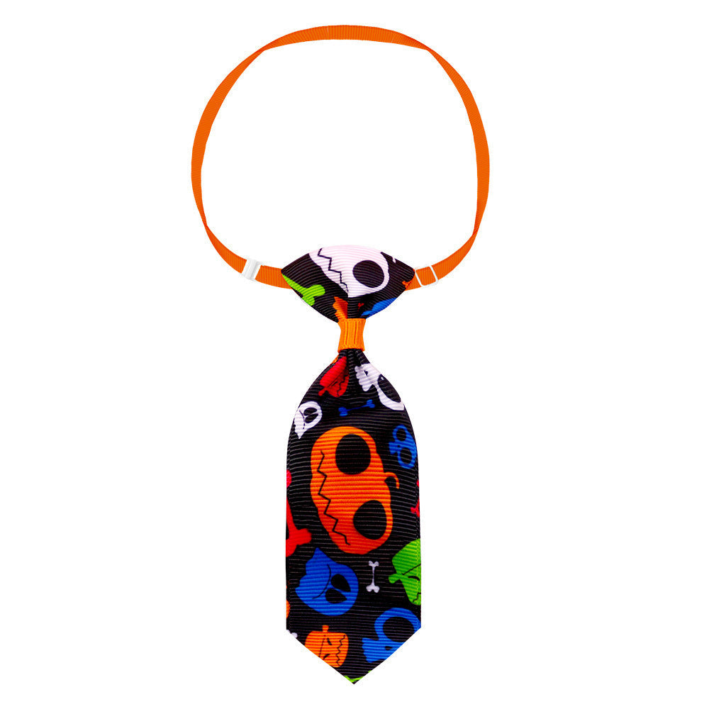 JMT-415690 Pet Halloween Skull Tie for Cats and Small to Medium Dogs - Adjustable Neck Size 20-40cm, Length 13cm