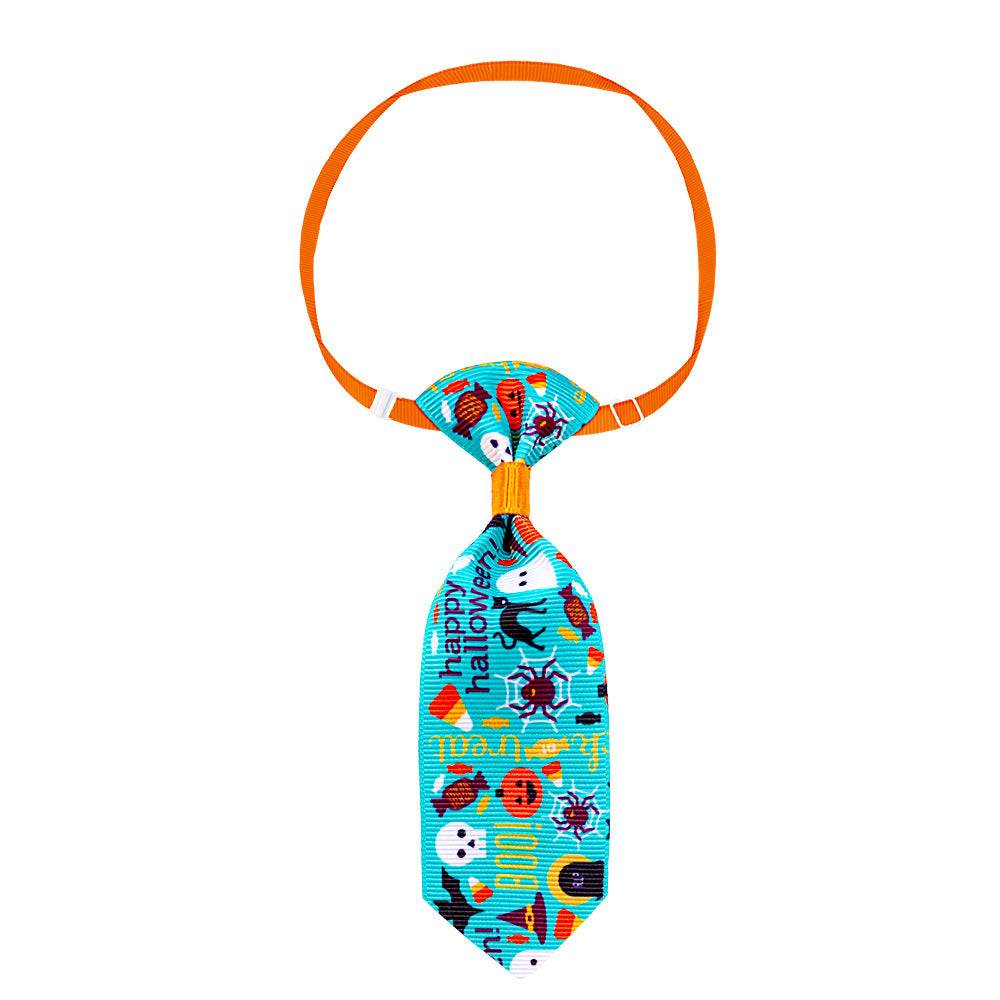 JMT-415690 Pet Halloween Skull Tie for Cats and Small to Medium Dogs - Adjustable Neck Size 20-40cm, Length 13cm