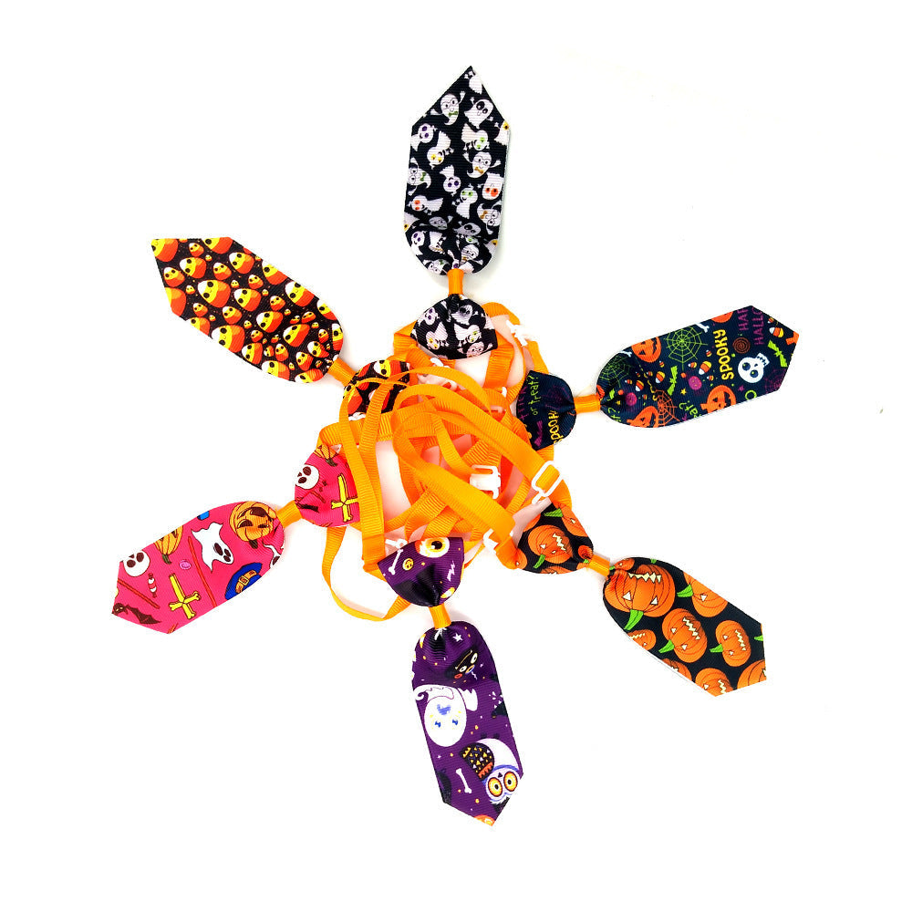 JMT-415690 Pet Halloween Skull Tie for Cats and Small to Medium Dogs - Adjustable Neck Size 20-40cm, Length 13cm