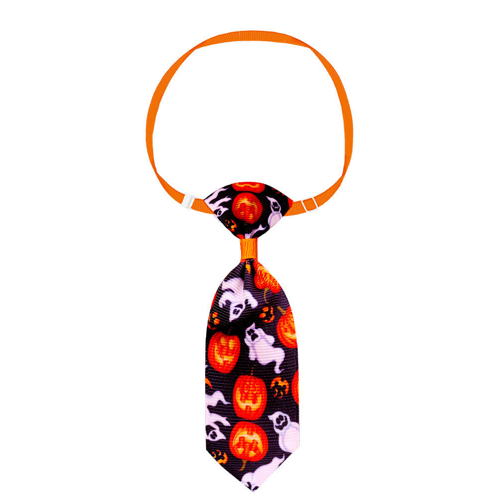 JMT-415690 Pet Halloween Skull Tie for Cats and Small to Medium Dogs - Adjustable Neck Size 20-40cm, Length 13cm