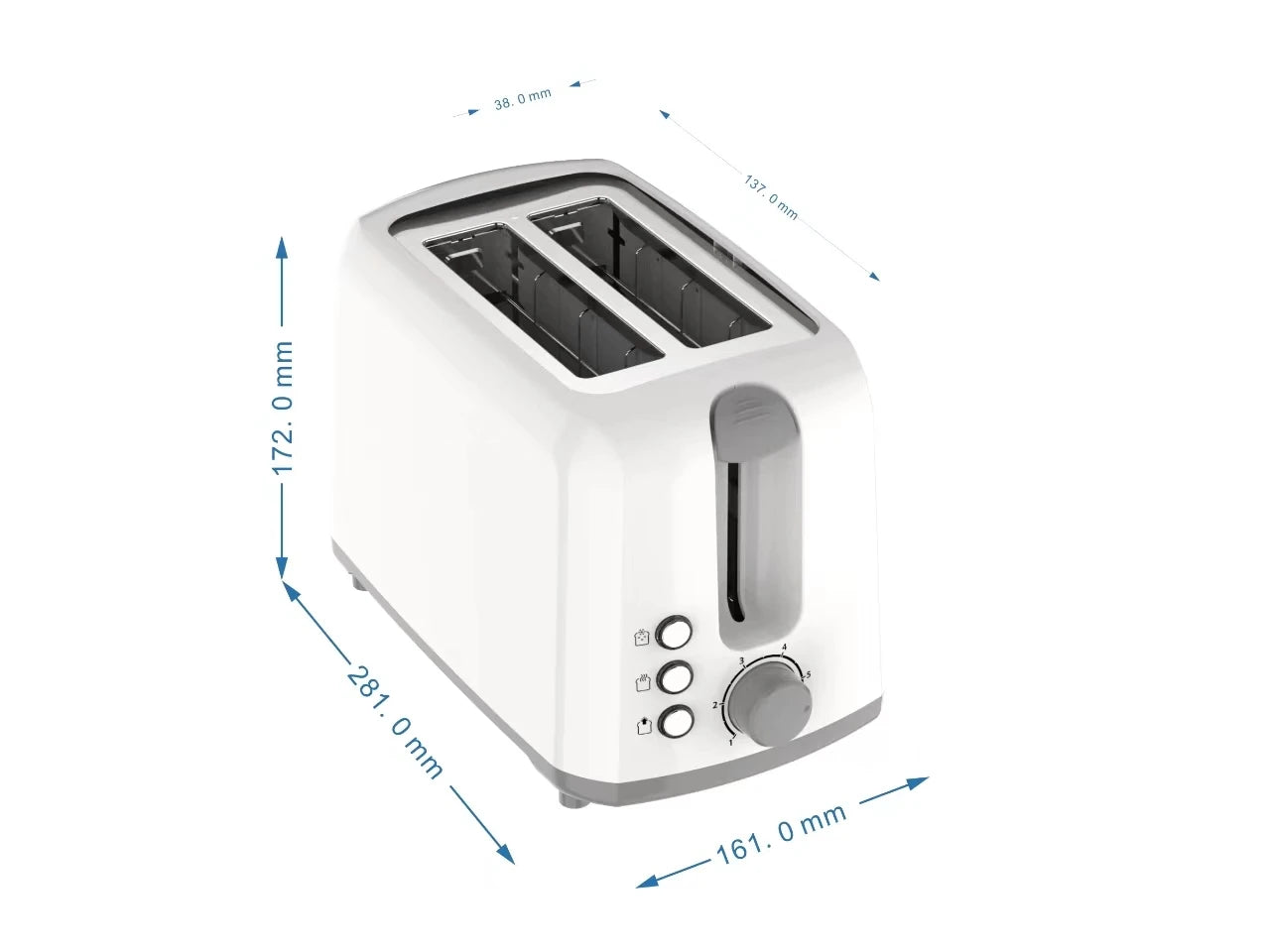 JMT-415818 2-Slice Automatic Pop-Up Toaster with Cool Touch Design for Sandwiches and More