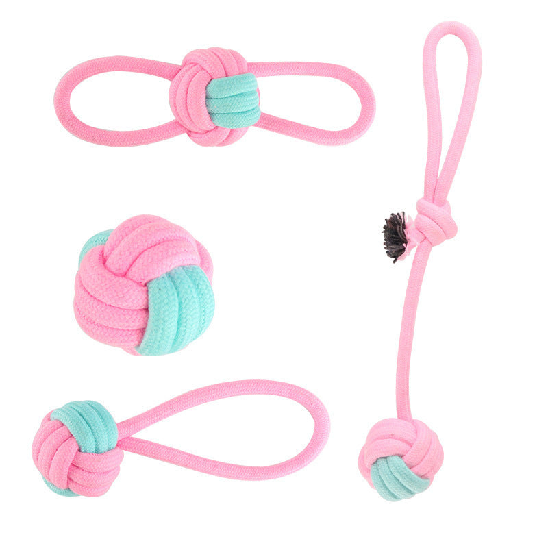 JMT-416010 Durable Cotton Rope Chew Knot Toy for Dogs - Bite-Resistant Molar Toy