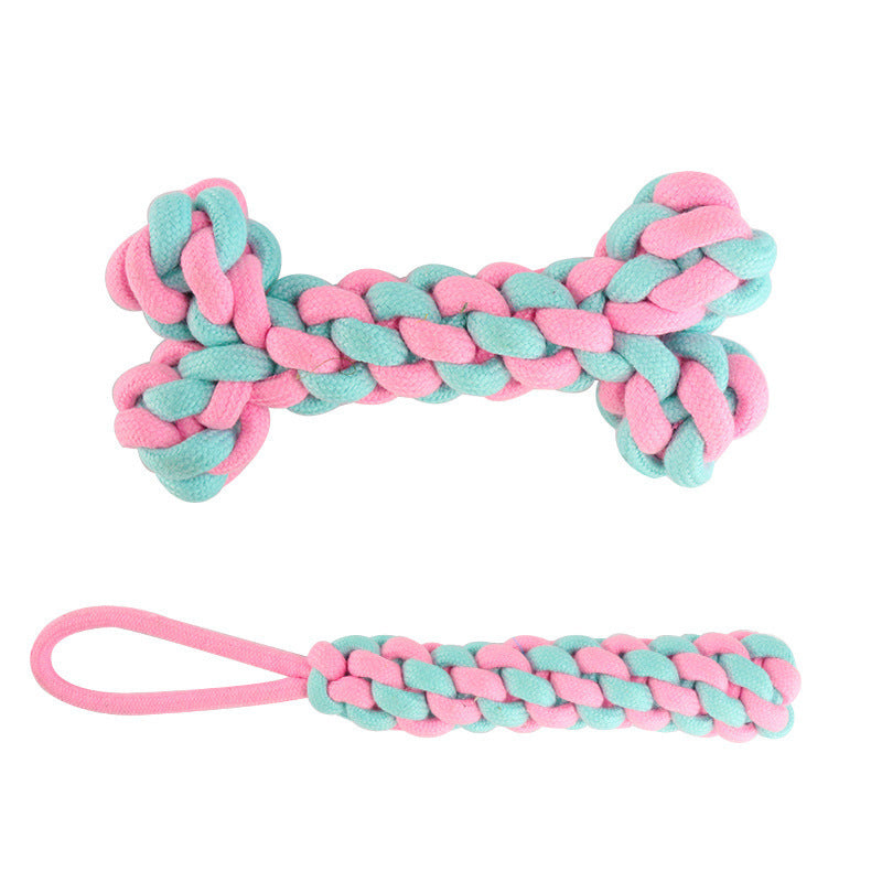 JMT-416010 Durable Cotton Rope Chew Knot Toy for Dogs - Bite-Resistant Molar Toy