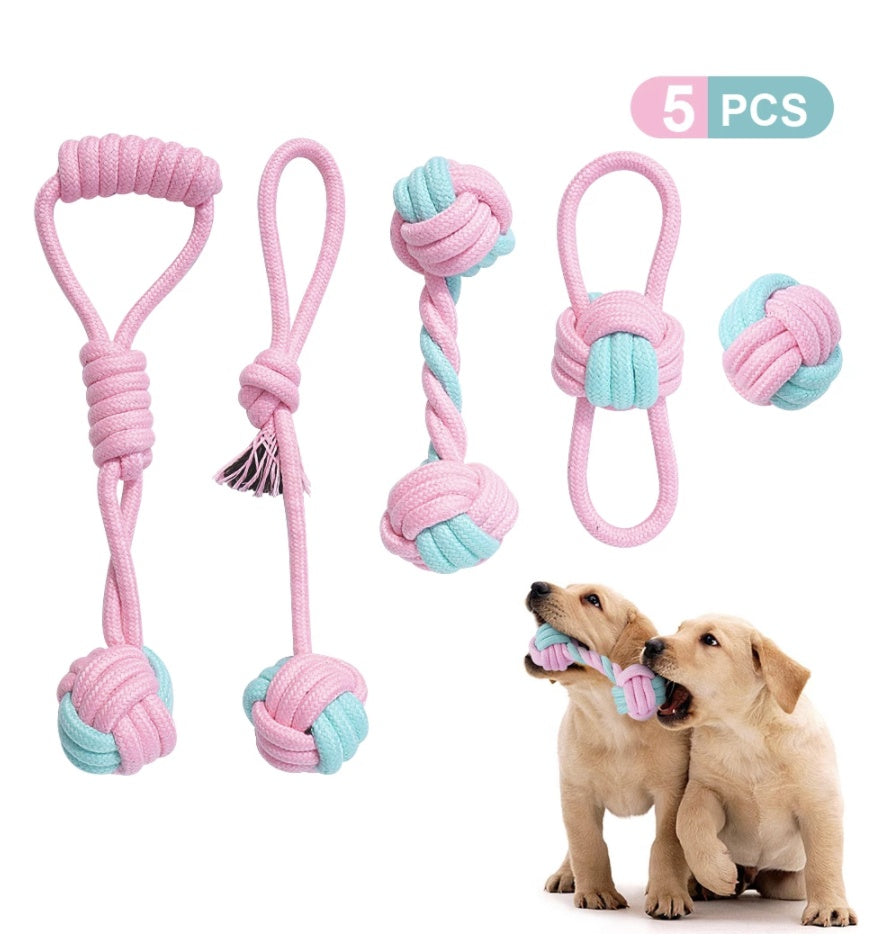 JMT-416010 Durable Cotton Rope Chew Knot Toy for Dogs - Bite-Resistant Molar Toy