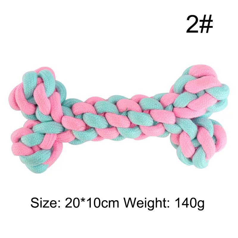 JMT-416010 Durable Cotton Rope Chew Knot Toy for Dogs - Bite-Resistant Molar Toy