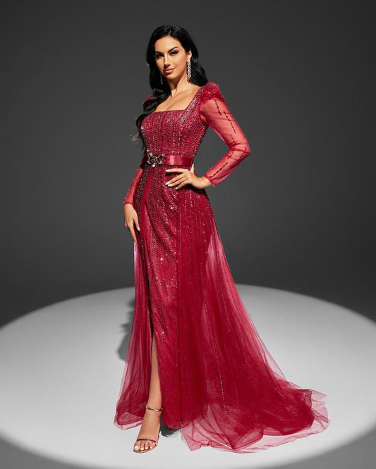 JMT-416266 Elegant Red Evening Gown - Style SH0039 for Women