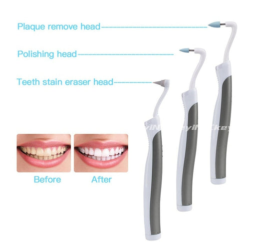 JMT-416266 Sonic Teeth Whitening Kit with LED Light and 4 Interchangeable Grinding Heads for Tartar Removal
