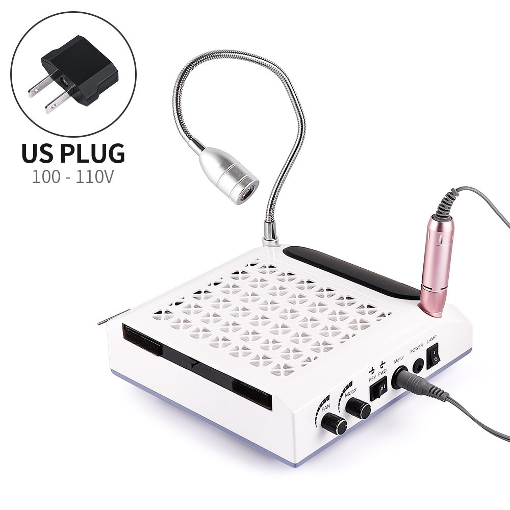 JMT-416330 Four-in-One Nail Polisher with Sanding, Lighting, and Vacuum Features in White