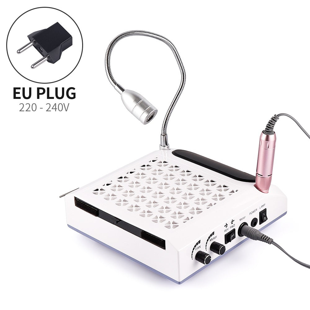 JMT-416330 Four-in-One Nail Polisher with Sanding, Lighting, and Vacuum Features in White