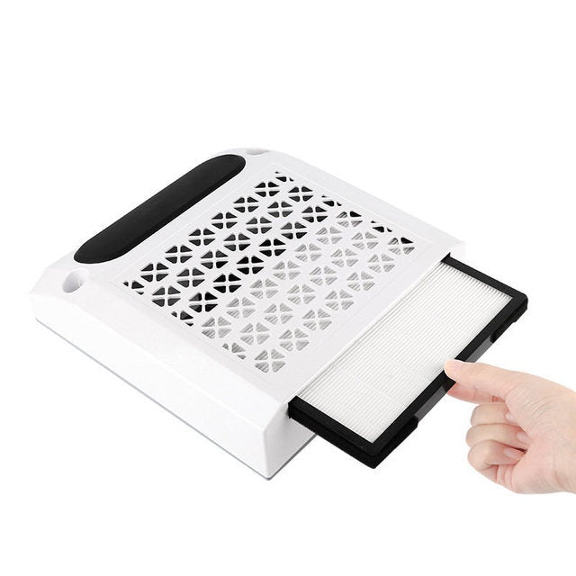 JMT-416330 Four-in-One Nail Polisher with Sanding, Lighting, and Vacuum Features in White