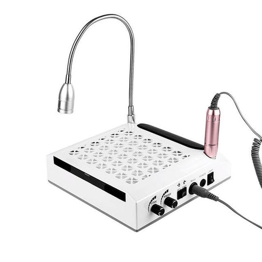 JMT-416330 Four-in-One Nail Polisher with Sanding, Lighting, and Vacuum Features in White