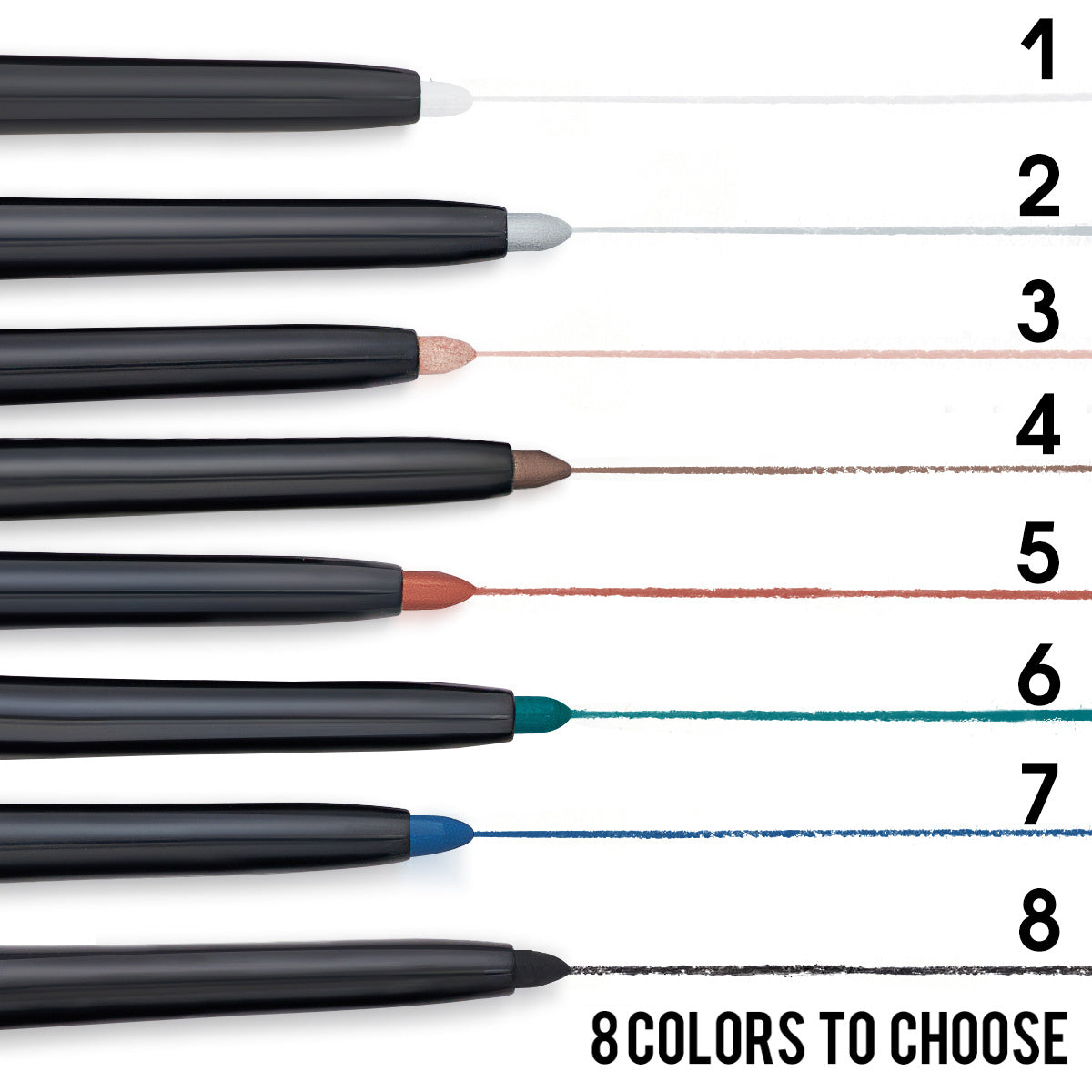 JMT-416458 Waterproof Matte Eyeliner Set - 8 Vibrant Colors for Long-lasting Looks