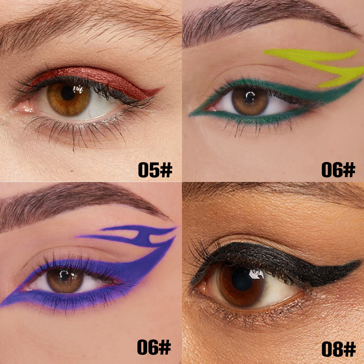 JMT-416458 Waterproof Matte Eyeliner Set - 8 Vibrant Colors for Long-lasting Looks