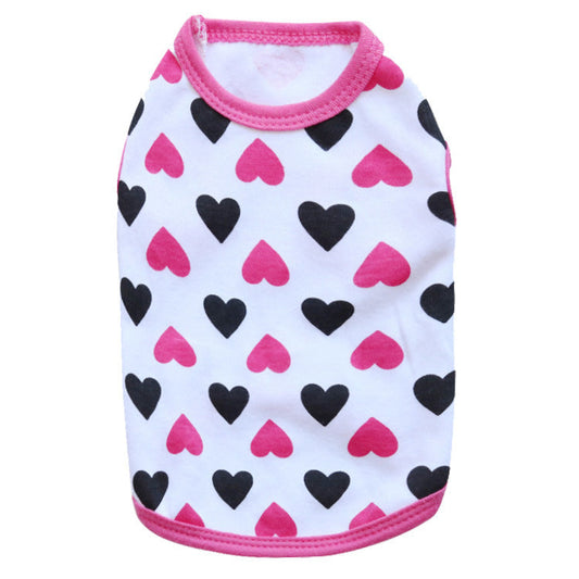 JMT-416650 All Printed Love Cotton Jersey Pet Vest - Comfortable and Stylish Pet Clothing for Your Furry Friend