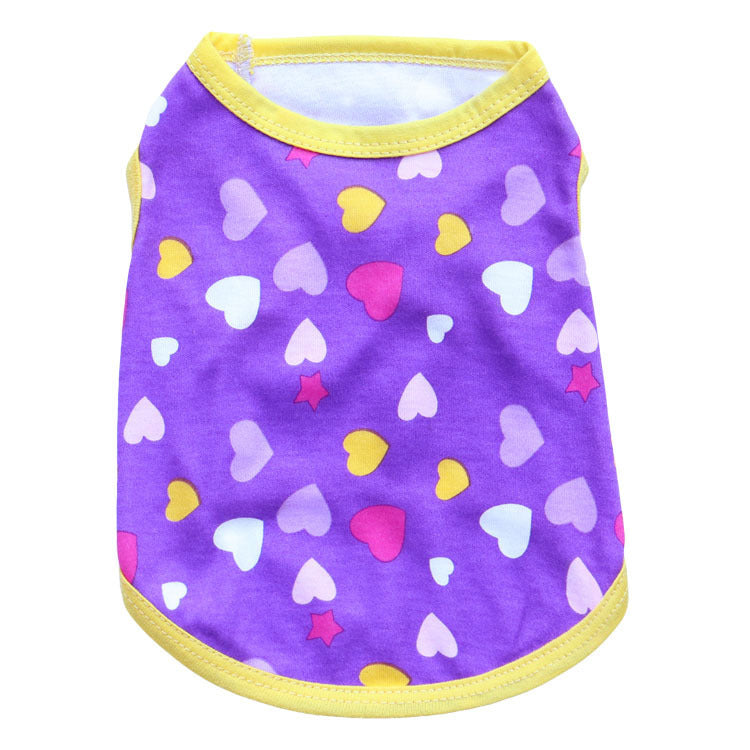 JMT-416650 All Printed Love Cotton Jersey Pet Vest - Comfortable and Stylish Pet Clothing for Your Furry Friend