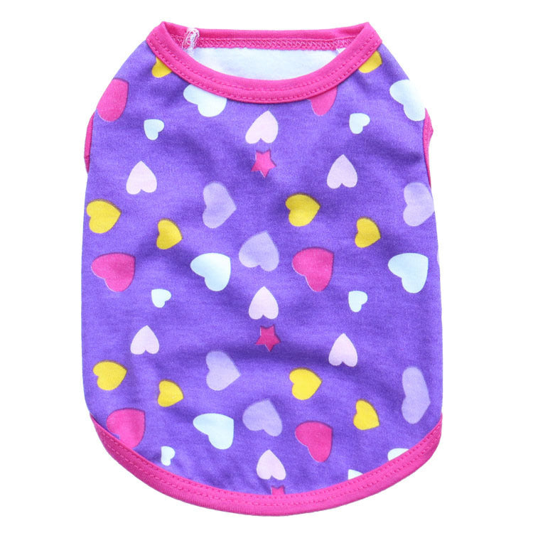 JMT-416650 All Printed Love Cotton Jersey Pet Vest - Comfortable and Stylish Pet Clothing for Your Furry Friend