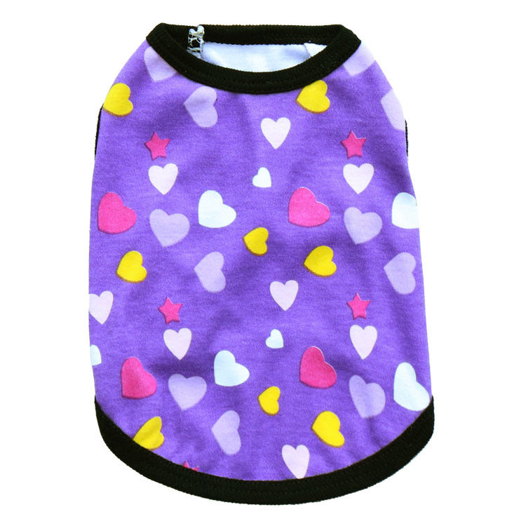 JMT-416650 All Printed Love Cotton Jersey Pet Vest - Comfortable and Stylish Pet Clothing for Your Furry Friend