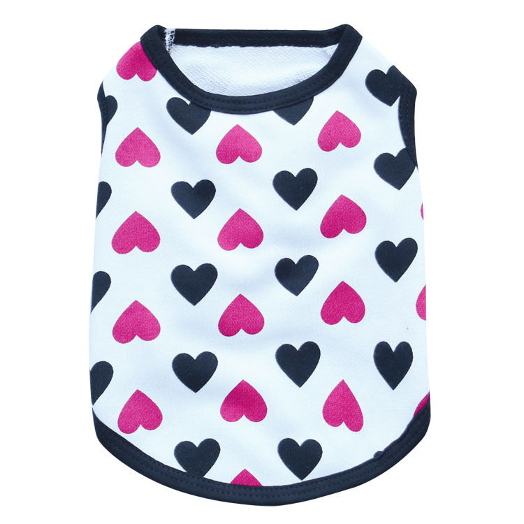 JMT-416650 All Printed Love Cotton Jersey Pet Vest - Comfortable and Stylish Pet Clothing for Your Furry Friend