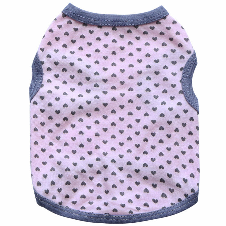 JMT-416650 All Printed Love Cotton Jersey Pet Vest - Comfortable and Stylish Pet Clothing for Your Furry Friend