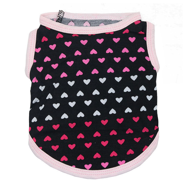 JMT-416650 All Printed Love Cotton Jersey Pet Vest - Comfortable and Stylish Pet Clothing for Your Furry Friend