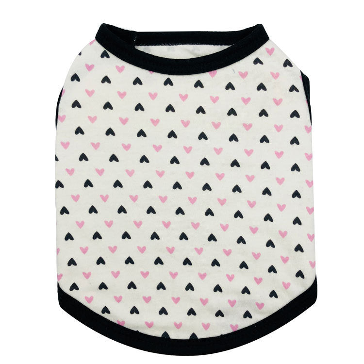 JMT-416650 All Printed Love Cotton Jersey Pet Vest - Comfortable and Stylish Pet Clothing for Your Furry Friend