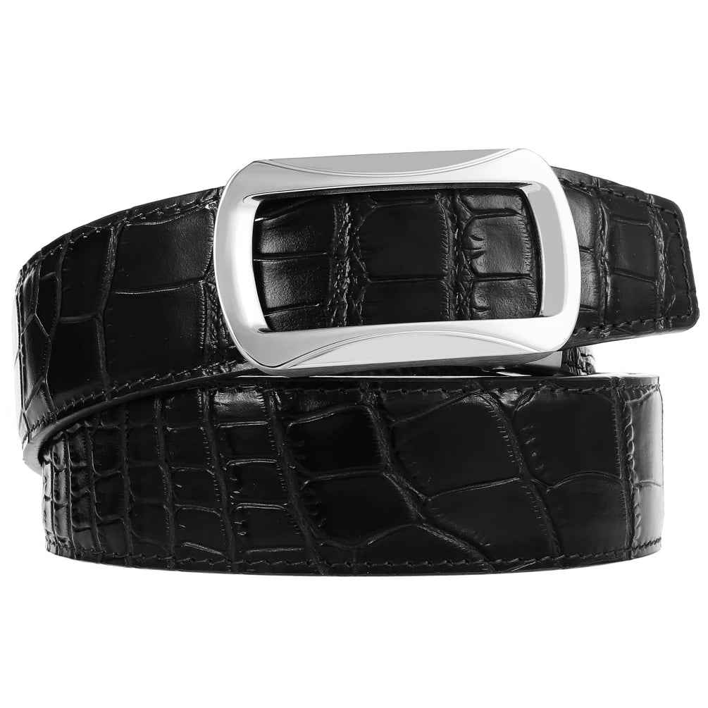 JMT-416778 Business Leather Belt with Stainless Steel Buckle - Model LY36-61452-8