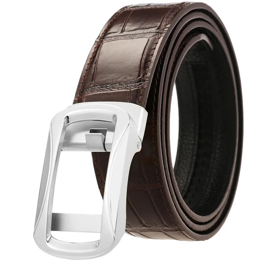 JMT-416778 Business Leather Belt with Stainless Steel Buckle - Model LY36-61452-8