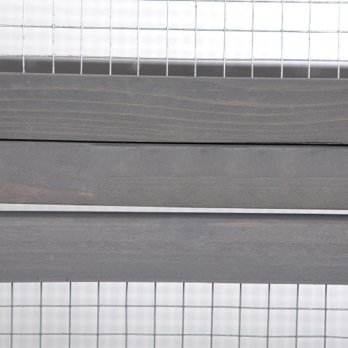 JMT-417034 Oversized Grey Cat Cage with Sun Roof and Multiple Levels for Outdoor Use