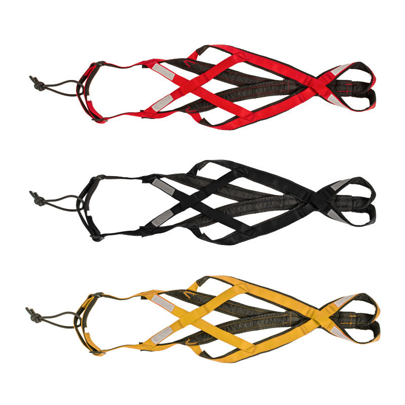 JMT-417354 Dog Outdoor Sled Chest Harness - Adjustable Nylon in Black, Red, Yellow