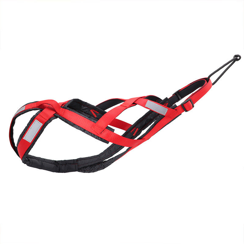 JMT-417354 Dog Outdoor Sled Chest Harness - Adjustable Nylon in Black, Red, Yellow