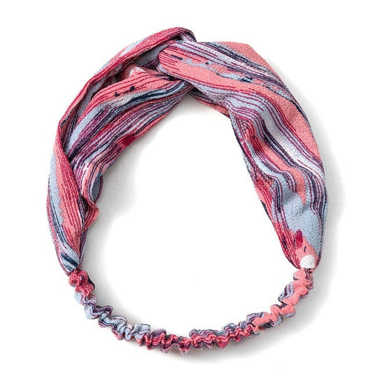 JMT-417546 Fashionable Women’s Summer Headband - Bohemian Cross Turban Hair Accessories