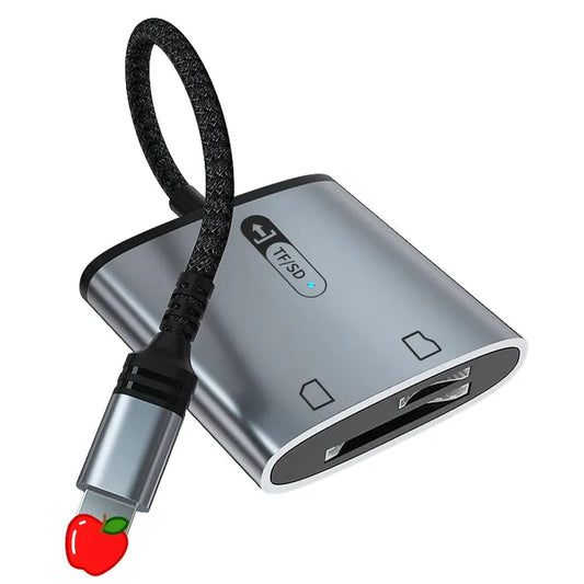 JMT-417674 High-Speed 2-in-1 SD TF Card Reader for iPhone and iPad - OTG Camera Connection Kit