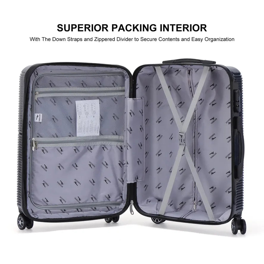 JMT-417738 Designer Trolley Suitcase with Silent Wheels, PP Handle, and Durable ABS/PC Aluminium Construction