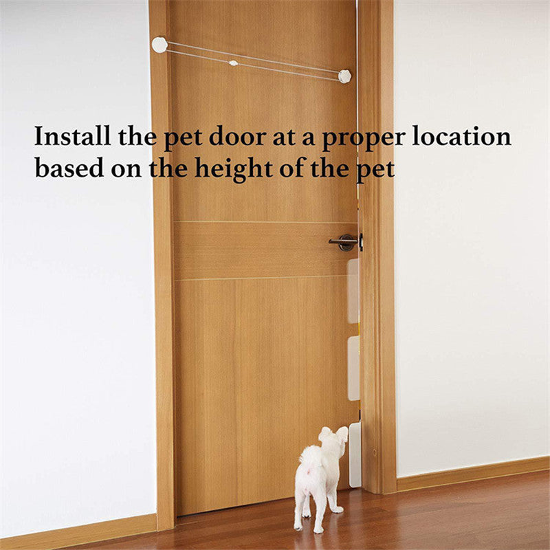 JMT-417994 Large Plastic Pet Door with Direction Control - White, 25*14*3.5CM, 1.1M Rope Length