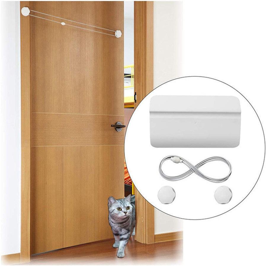 JMT-417994 Large Plastic Pet Door with Direction Control - White, 25*14*3.5CM, 1.1M Rope Length