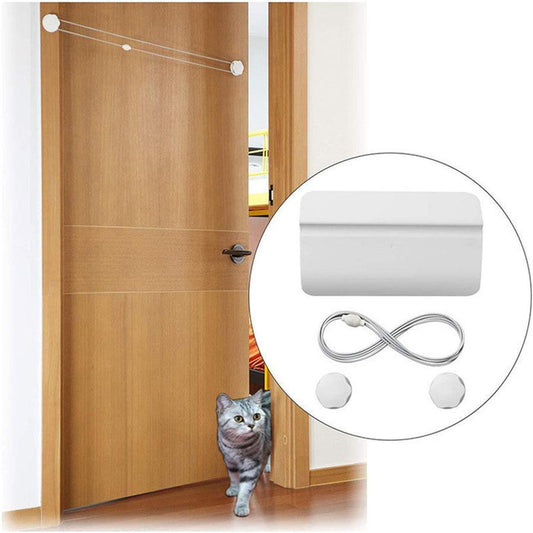 JMT-417994 Large Plastic Pet Door with Direction Control - White, 25*14*3.5CM, 1.1M Rope Length