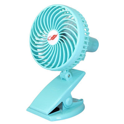 JMT-417994 Rechargeable Mini Portable Fan with 4 Blades, Silent Operation, 3 Speeds, USB Output for Strollers and Desks
