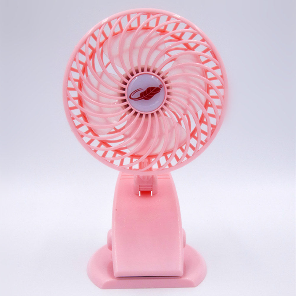 JMT-417994 Rechargeable Mini Portable Fan with 4 Blades, Silent Operation, 3 Speeds, USB Output for Strollers and Desks