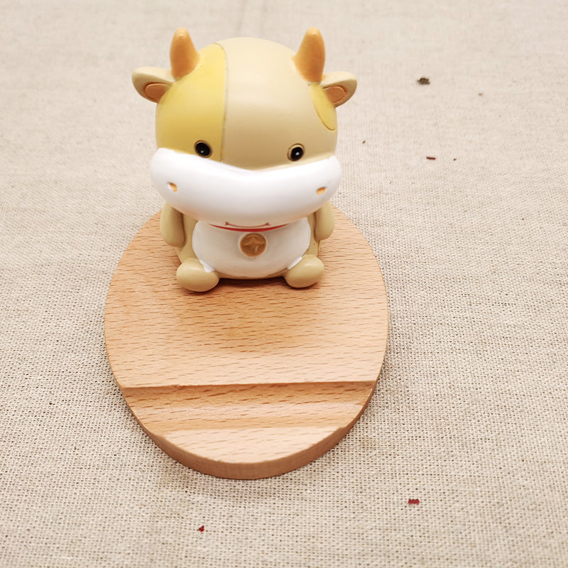 JMT-418186 Beech Wood Lazy Phone Holder – Custom Lettering Mobile Stand with Unique Animal Designs