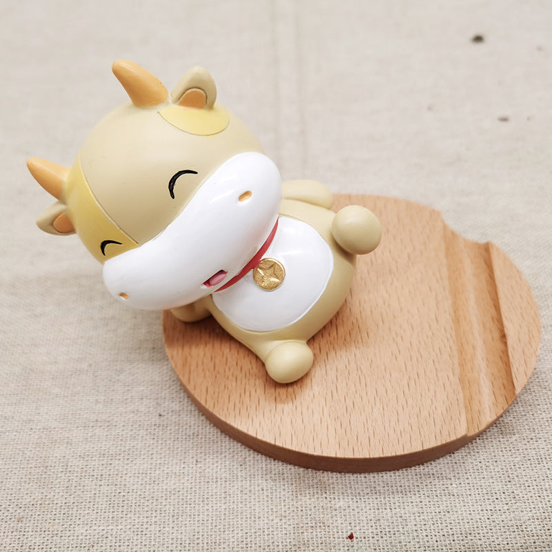 JMT-418186 Beech Wood Lazy Phone Holder – Custom Lettering Mobile Stand with Unique Animal Designs