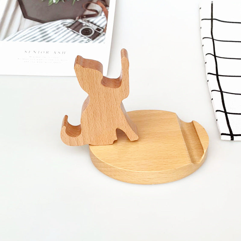 JMT-418186 Beech Wood Lazy Phone Holder – Custom Lettering Mobile Stand with Unique Animal Designs