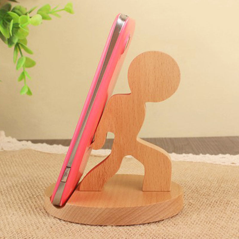 JMT-418186 Beech Wood Lazy Phone Holder – Custom Lettering Mobile Stand with Unique Animal Designs