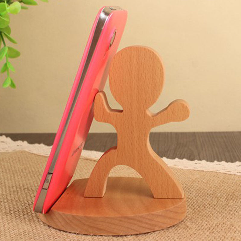 JMT-418186 Beech Wood Lazy Phone Holder – Custom Lettering Mobile Stand with Unique Animal Designs