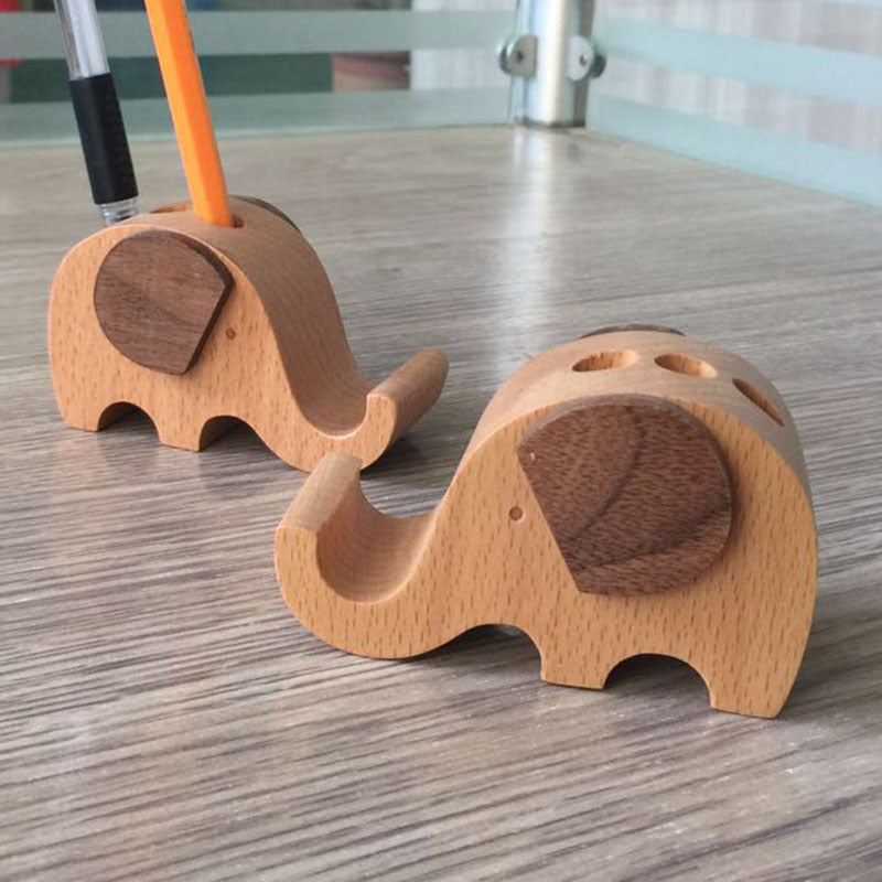 JMT-418186 Beech Wood Lazy Phone Holder – Custom Lettering Mobile Stand with Unique Animal Designs