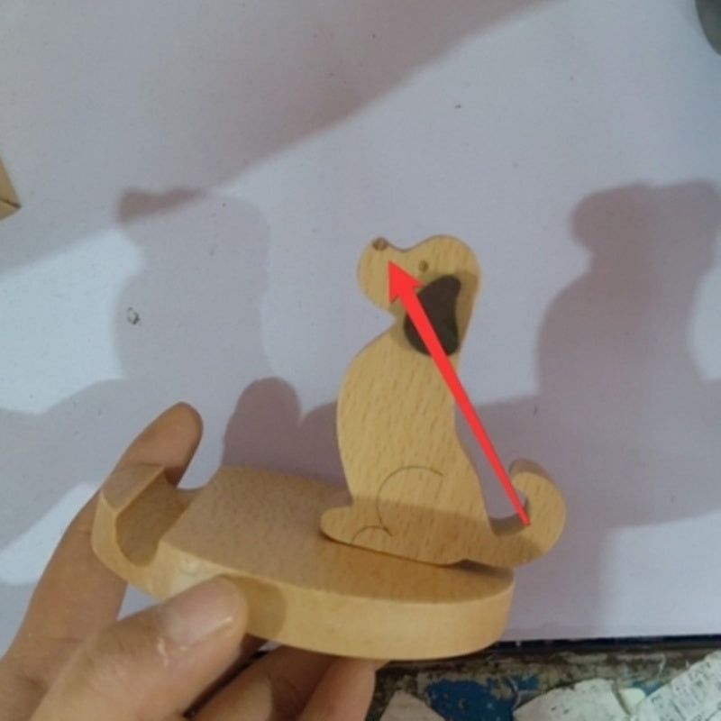 JMT-418186 Beech Wood Lazy Phone Holder – Custom Lettering Mobile Stand with Unique Animal Designs