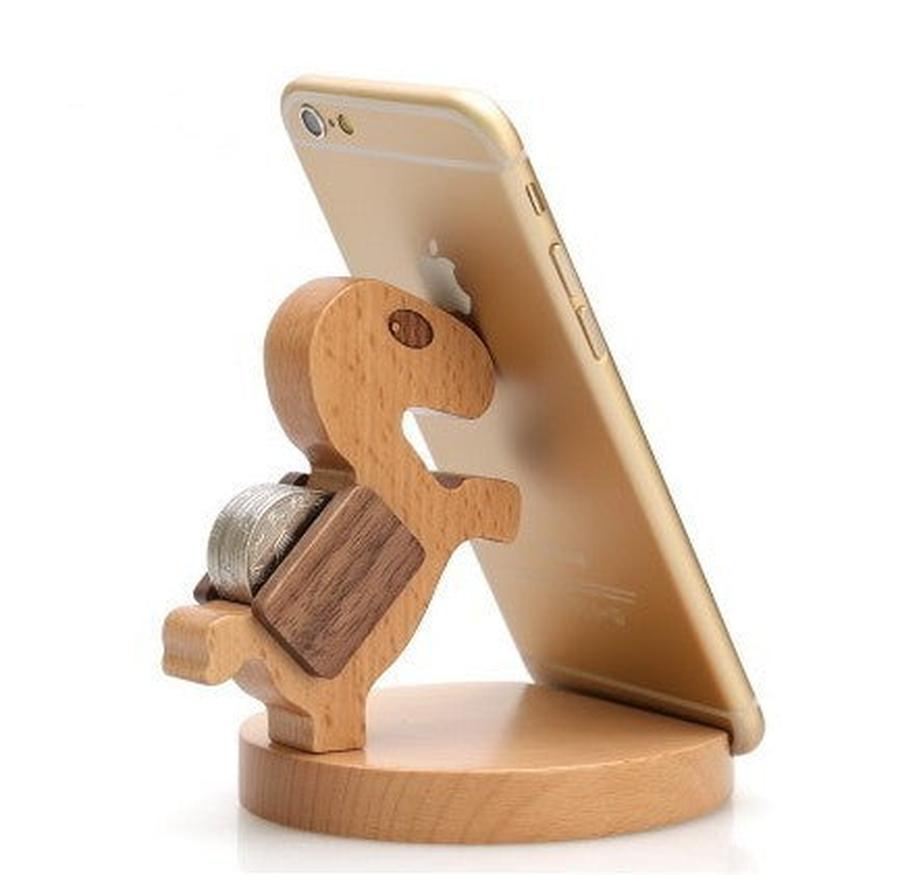JMT-418186 Beech Wood Lazy Phone Holder – Custom Lettering Mobile Stand with Unique Animal Designs