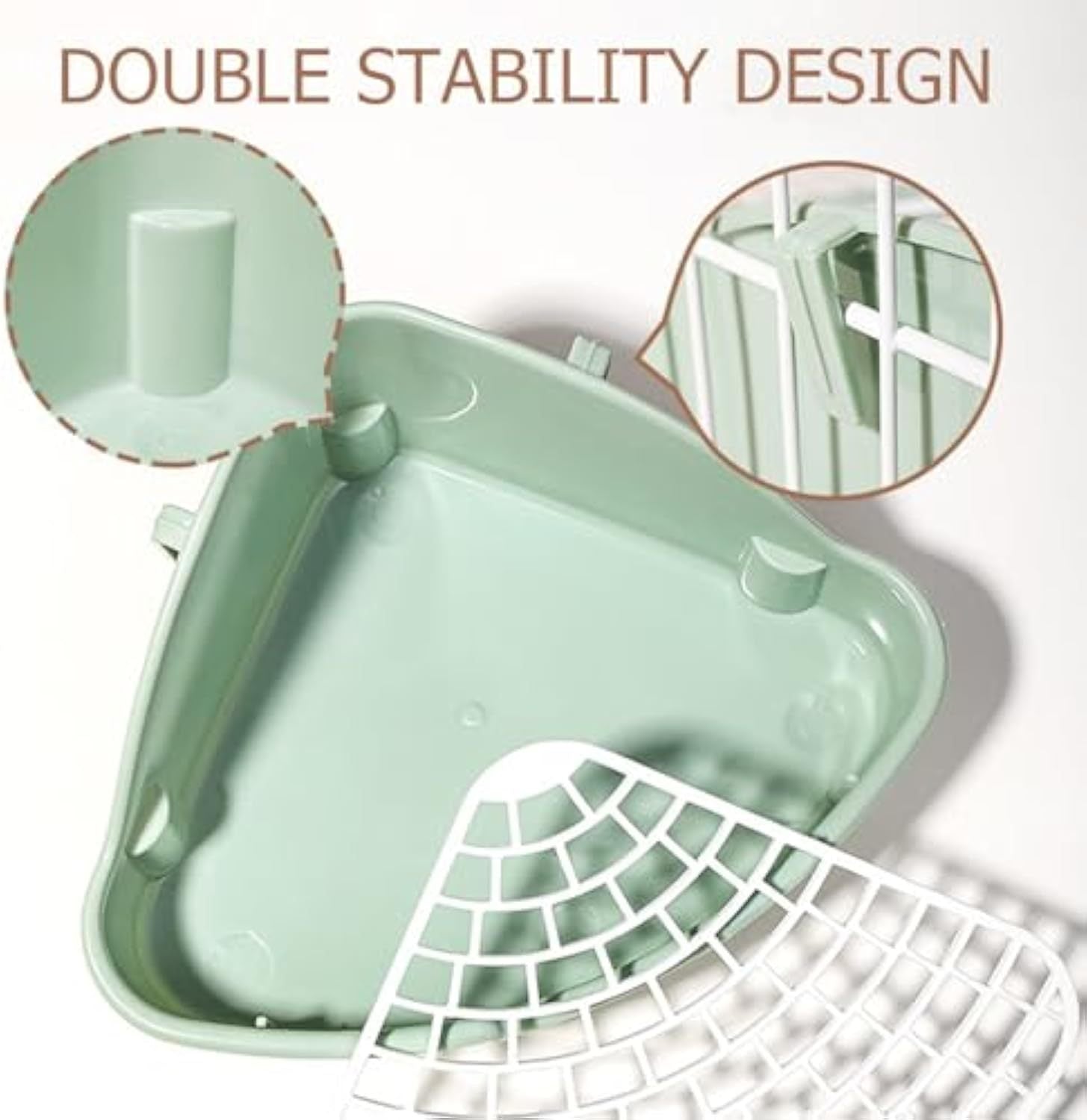 JMT-418186 Corner Litter Box for Small Animals - Ideal Bunny, Hamster, Guinea Pig, Ferret & Chinchilla Potty Trainer