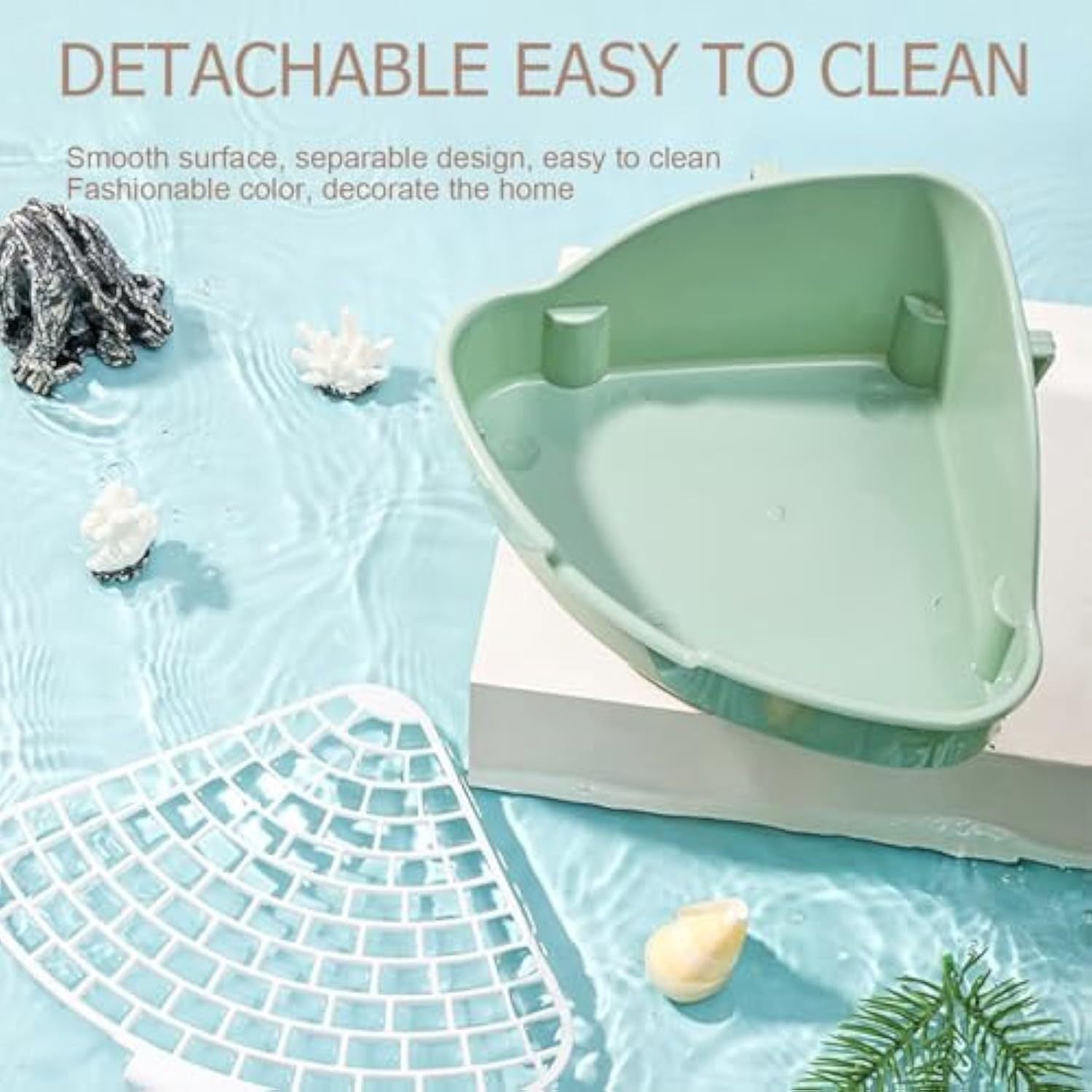 JMT-418186 Corner Litter Box for Small Animals - Ideal Bunny, Hamster, Guinea Pig, Ferret & Chinchilla Potty Trainer